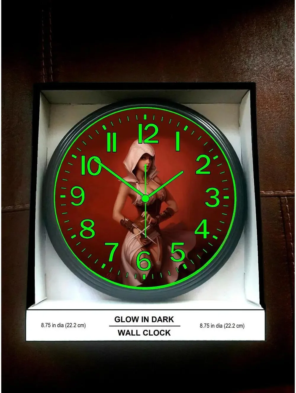 Samurai Sword Bar Lounge Salon Glow in the Dark Wall Clock Music Studio NEW!